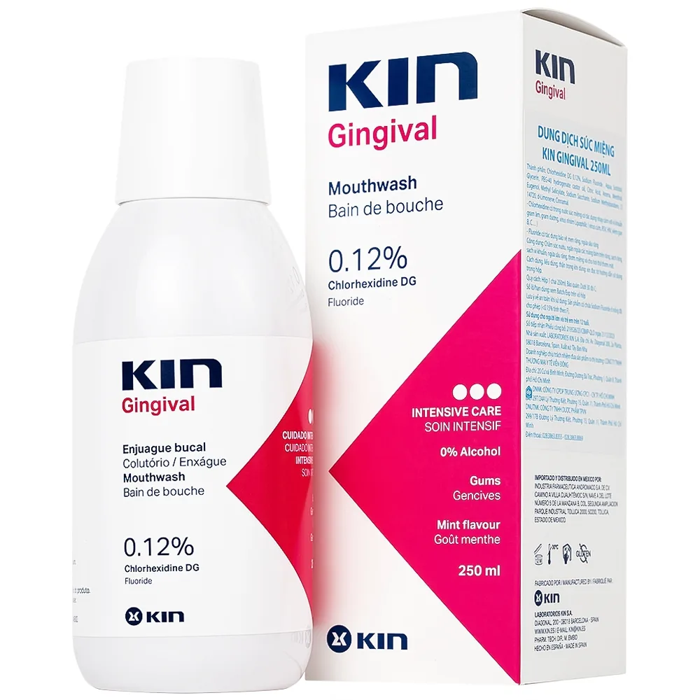 Hình ảnh Dung dịch súc miệng Kin Gingival 250ml hỗ trợ chăm sóc nướu, ngăn ngừa các mảng bám trên răng