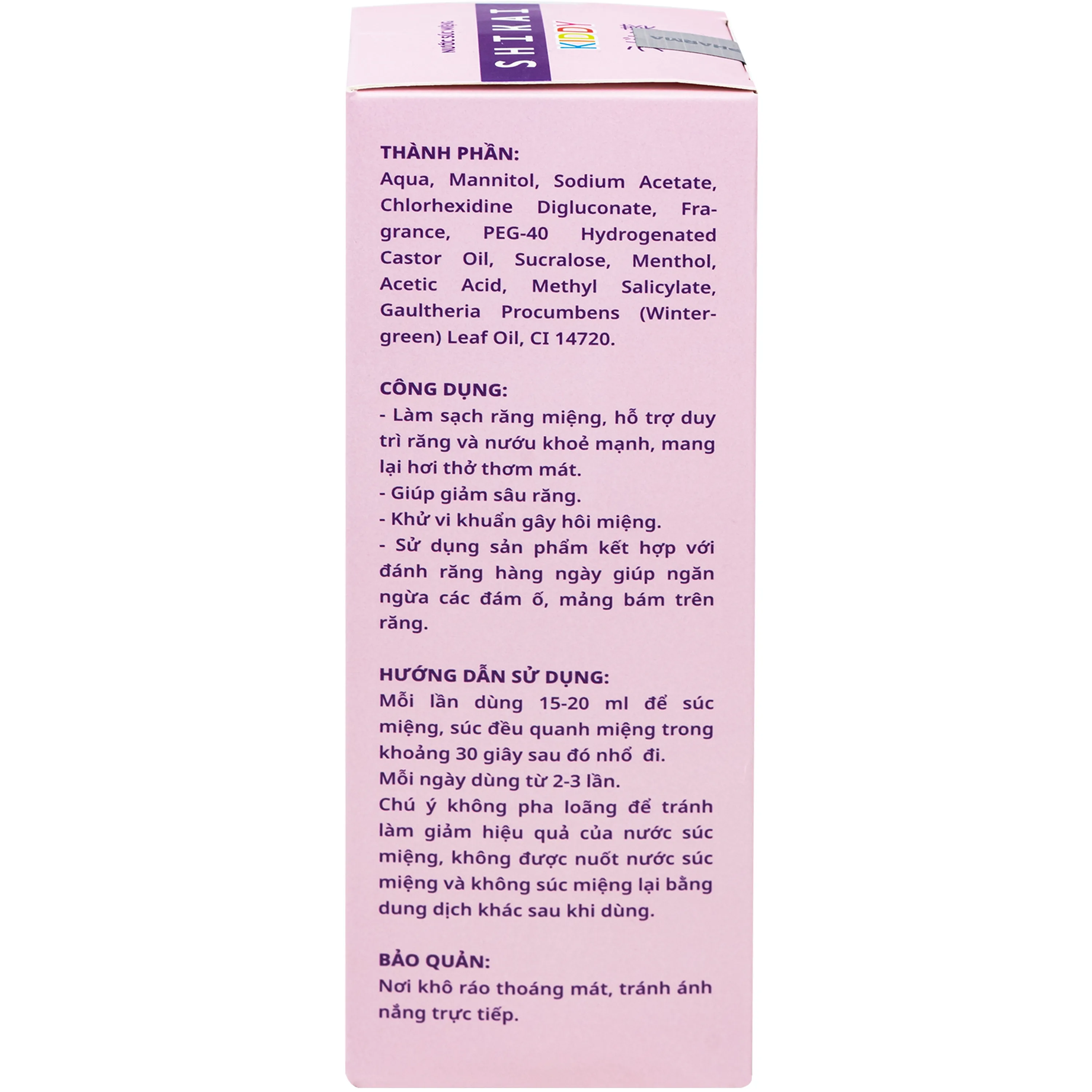 Hình ảnh Nước Súc Miệng Trẻ Em Shikai Kiddy Tokyo Pharma - Phòng Ngừa Vi Khuẩn,Hỗ Trợ Điều Trị Viêm Nướu, Giảm Sâu Răng (250ml)