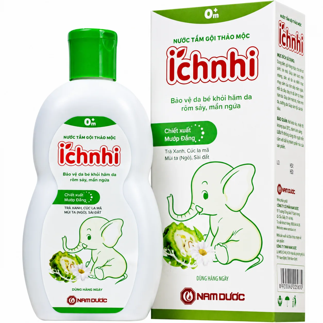 Hình ảnh Nước tắm gội thảo mộc Ích Nhi giúp làm sạch da, hỗ trợ giảm rôm sảy (230ml)