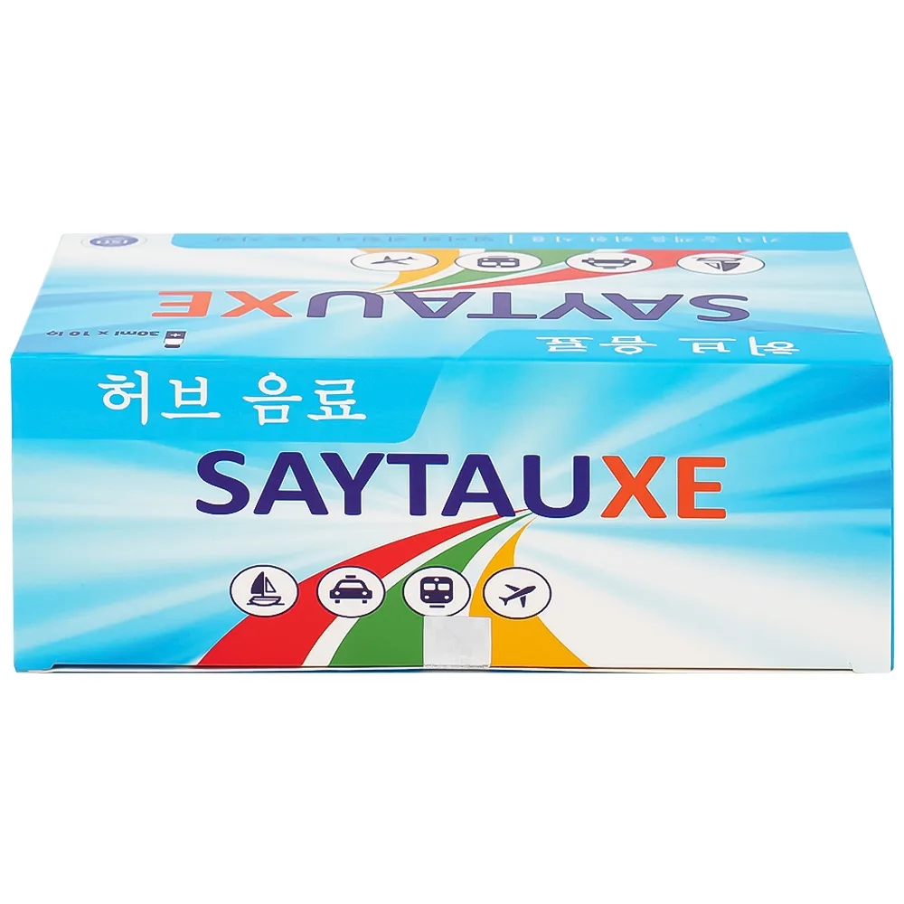 Hình ảnh Nước uống thảo dược Saytauxe dùng trong trường hợp người đi tàu xe, người có nguy cơ say tàu xe (10 chai x 30ml)
