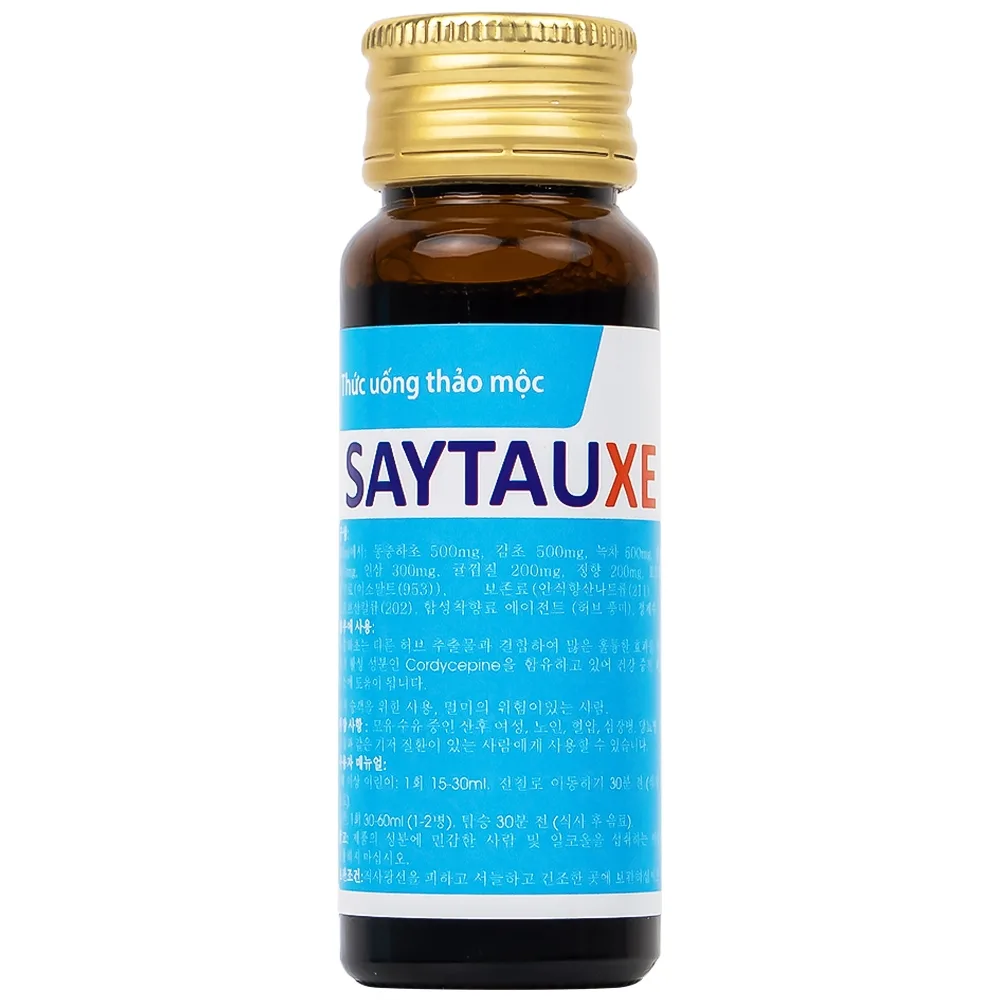 Hình ảnh Nước uống thảo dược Saytauxe dùng trong trường hợp người đi tàu xe, người có nguy cơ say tàu xe (10 chai x 30ml)
