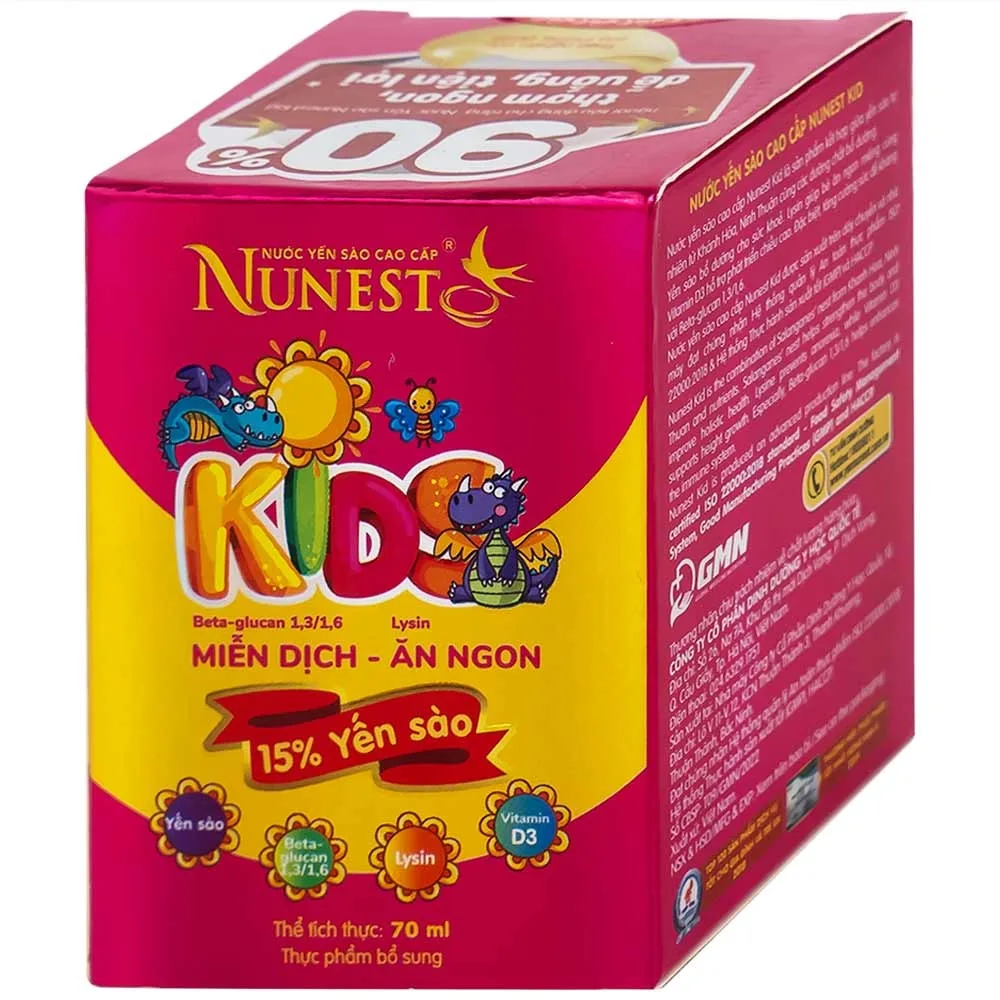 Hình ảnh Nước Yến Sào Cao Cấp Nunest Kids bồi bổ cơ thể, tăng cường sức khỏe (4 hũ x 70ml) 