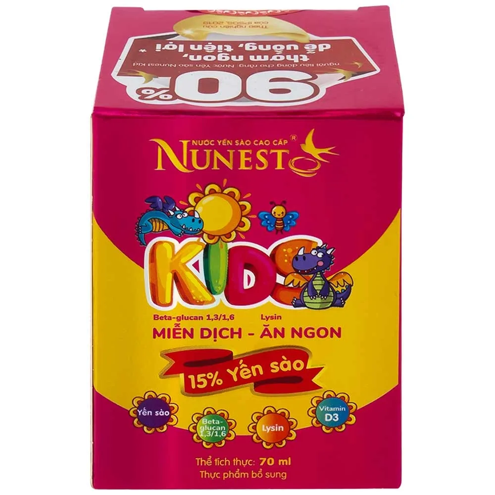 Hình ảnh Nước Yến Sào Cao Cấp Nunest Kids bồi bổ cơ thể, tăng cường sức khỏe (4 hũ x 70ml) 