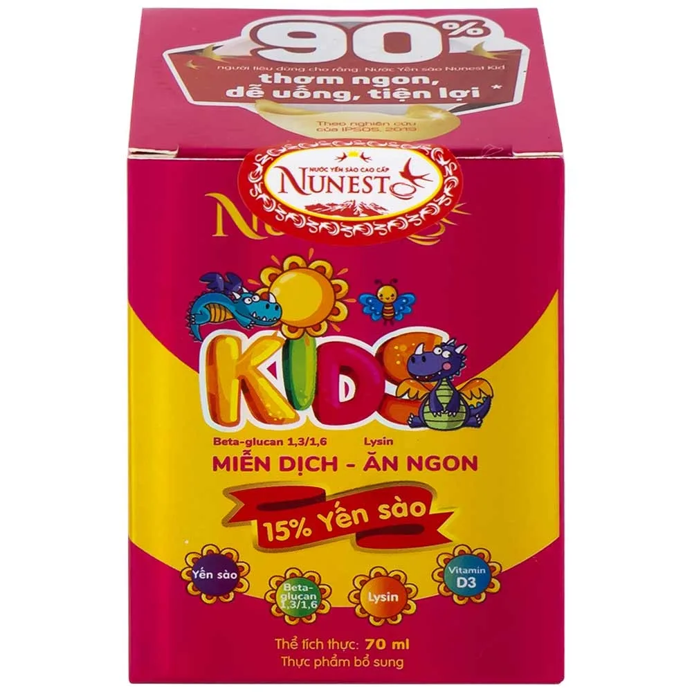 Hình ảnh Nước Yến Sào Cao Cấp Nunest Kids bồi bổ cơ thể, tăng cường sức khỏe (4 hũ x 70ml) 