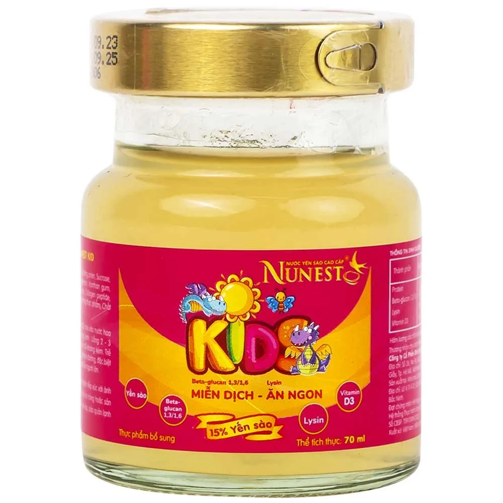 Hình ảnh Nước Yến Sào Cao Cấp Nunest Kids bồi bổ cơ thể, tăng cường sức khỏe (4 hũ x 70ml) 
