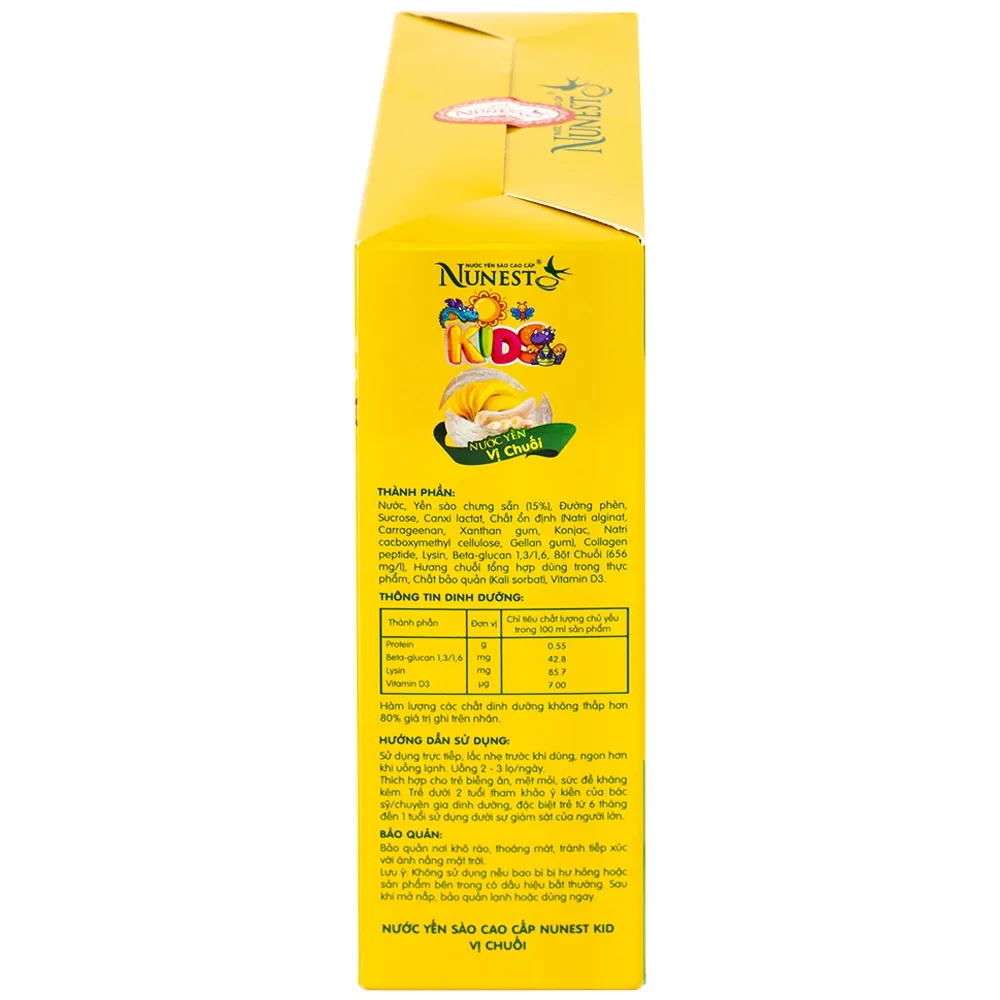 Hình ảnh Nước yến sào cao cấp Nunest Kids vị chuối tăng cường sức khoẻ, ăn ngon (6 hũ x 70ml)