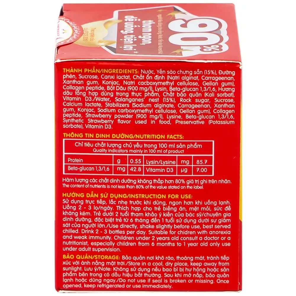 Hình ảnh Nước Yến Sào Cao Cấp Nunest Kids vị dâu tăng cường sức khoẻ, ăn ngon (4 hũ x 70ml)