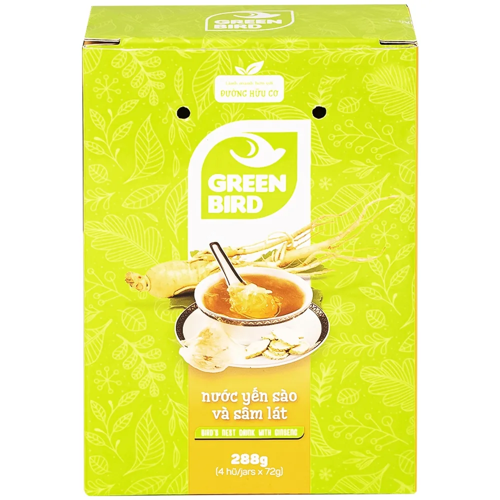 Hình ảnh Nước Yến Sào và Sâm Lát Green Bird bổ sung dưỡng chất, tăng cường sức khỏe (4 hũ x 72g)