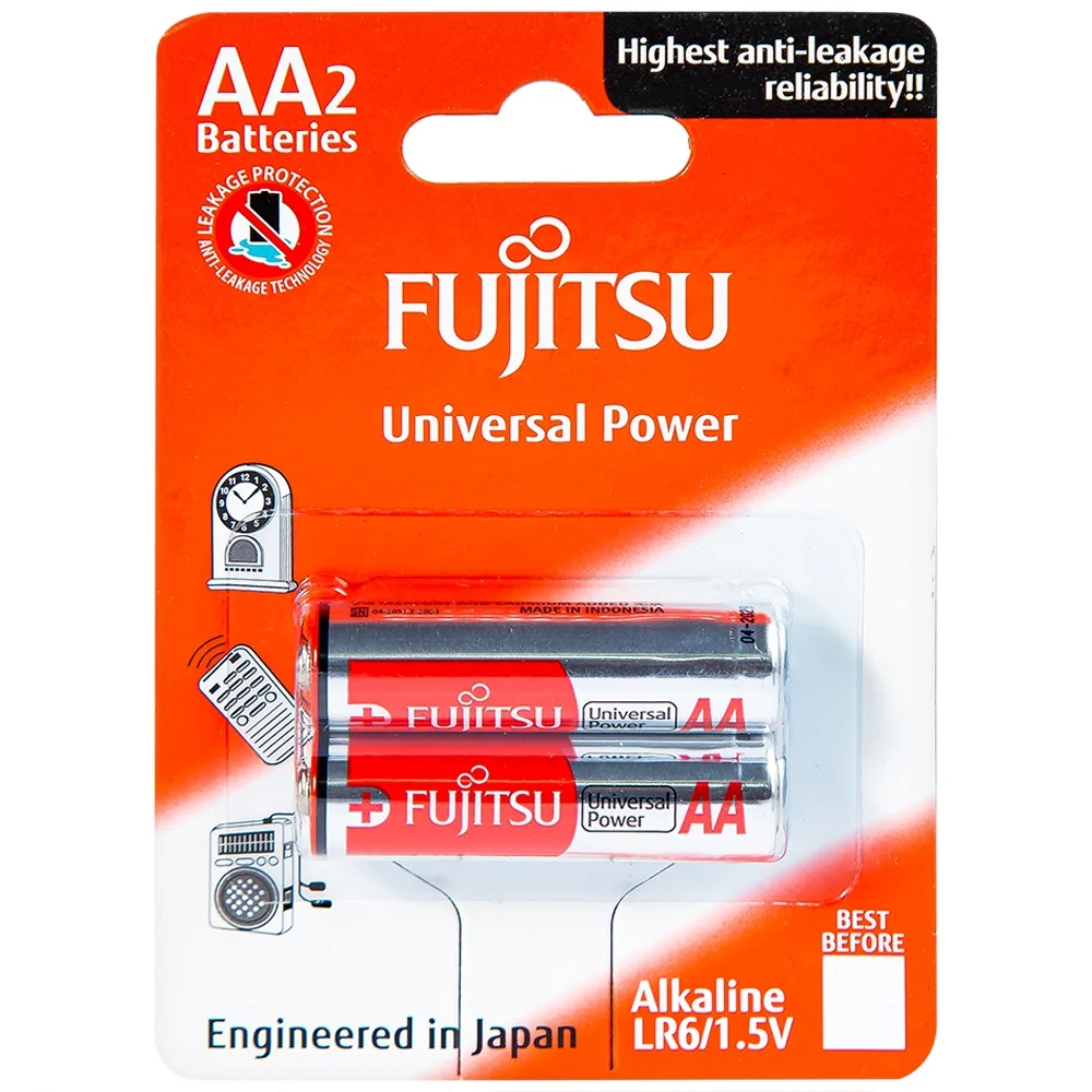 Hình ảnh Pin Fujitsu Alkaline LR6 (2B) FU-W-FI - AA (Vỉ 2 cục)