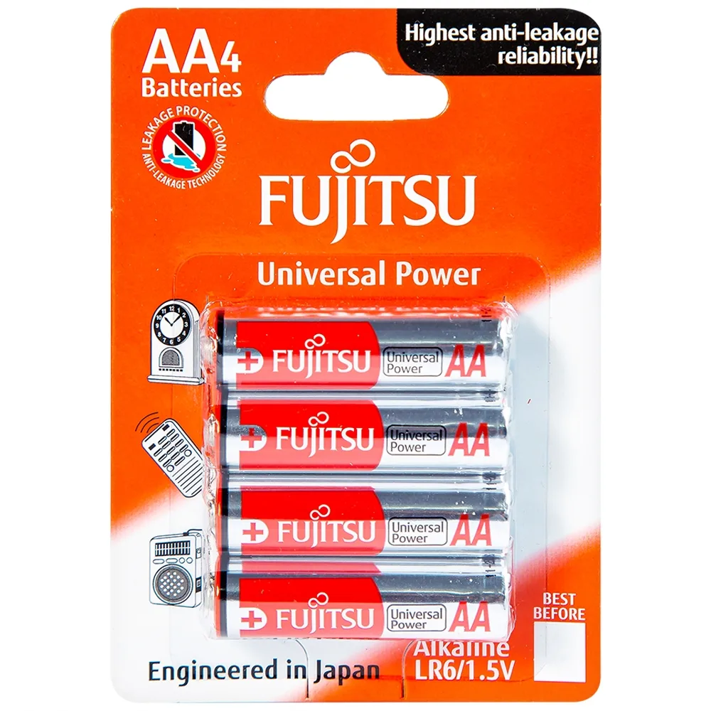 Hình ảnh Pin Fujitsu Alkaline LR6 (4B) FU-W-FI - AA (Vỉ 4 cục)