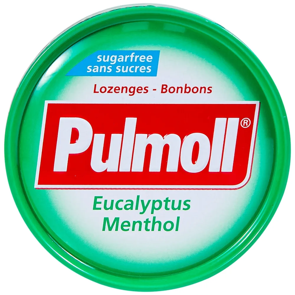 Hình ảnh Kẹo ngậm không đường Pulmoll Vị Khuynh Diệp Bạc Hà hỗ trợ làm dịu họng và giảm ho (45g)