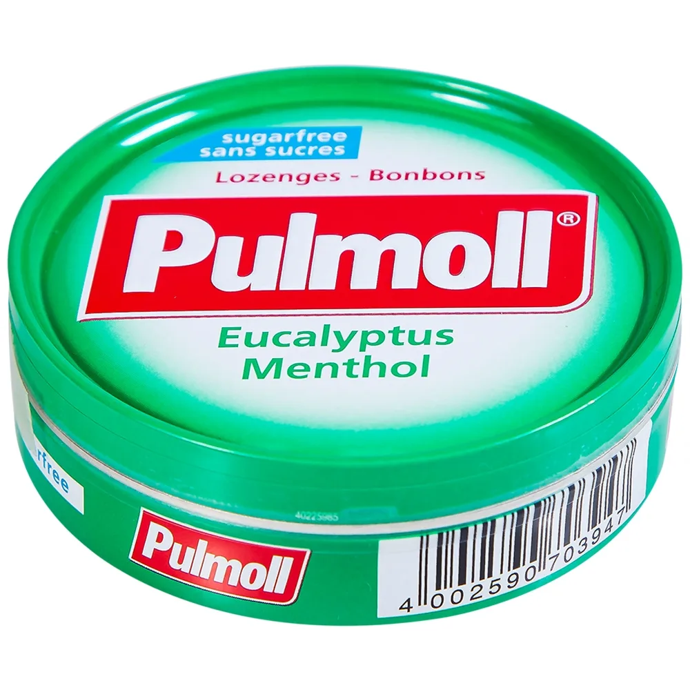 Hình ảnh Kẹo ngậm không đường Pulmoll Vị Khuynh Diệp Bạc Hà hỗ trợ làm dịu họng và giảm ho (45g)