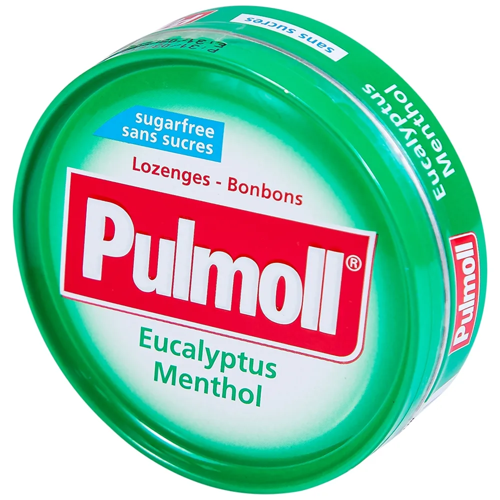 Hình ảnh Kẹo ngậm không đường Pulmoll Vị Khuynh Diệp Bạc Hà hỗ trợ làm dịu họng và giảm ho (45g)