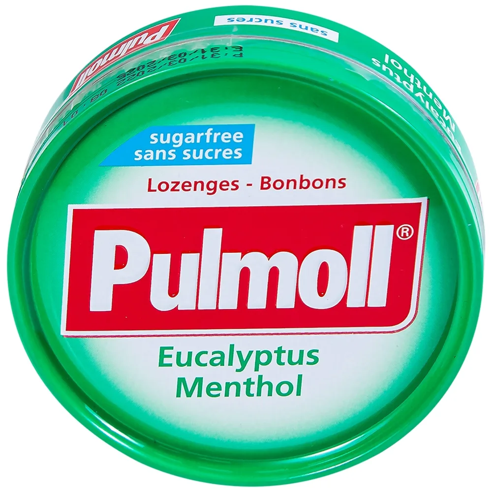 Hình ảnh Kẹo ngậm không đường Pulmoll Vị Khuynh Diệp Bạc Hà hỗ trợ làm dịu họng và giảm ho (45g)