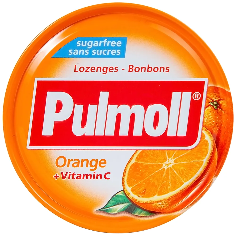 Hình ảnh Kẹo ngậm không đường Pulmoll vị cam và Vitamin C bổ sung vitamin, làm dịu họng và giảm ho (45g)