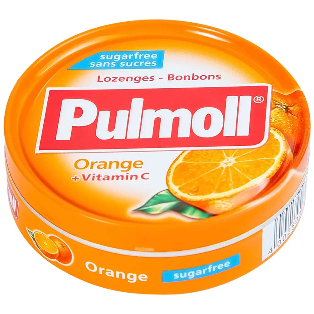 Hình ảnh Kẹo ngậm không đường Pulmoll vị cam và Vitamin C bổ sung vitamin, làm dịu họng và giảm ho (45g)