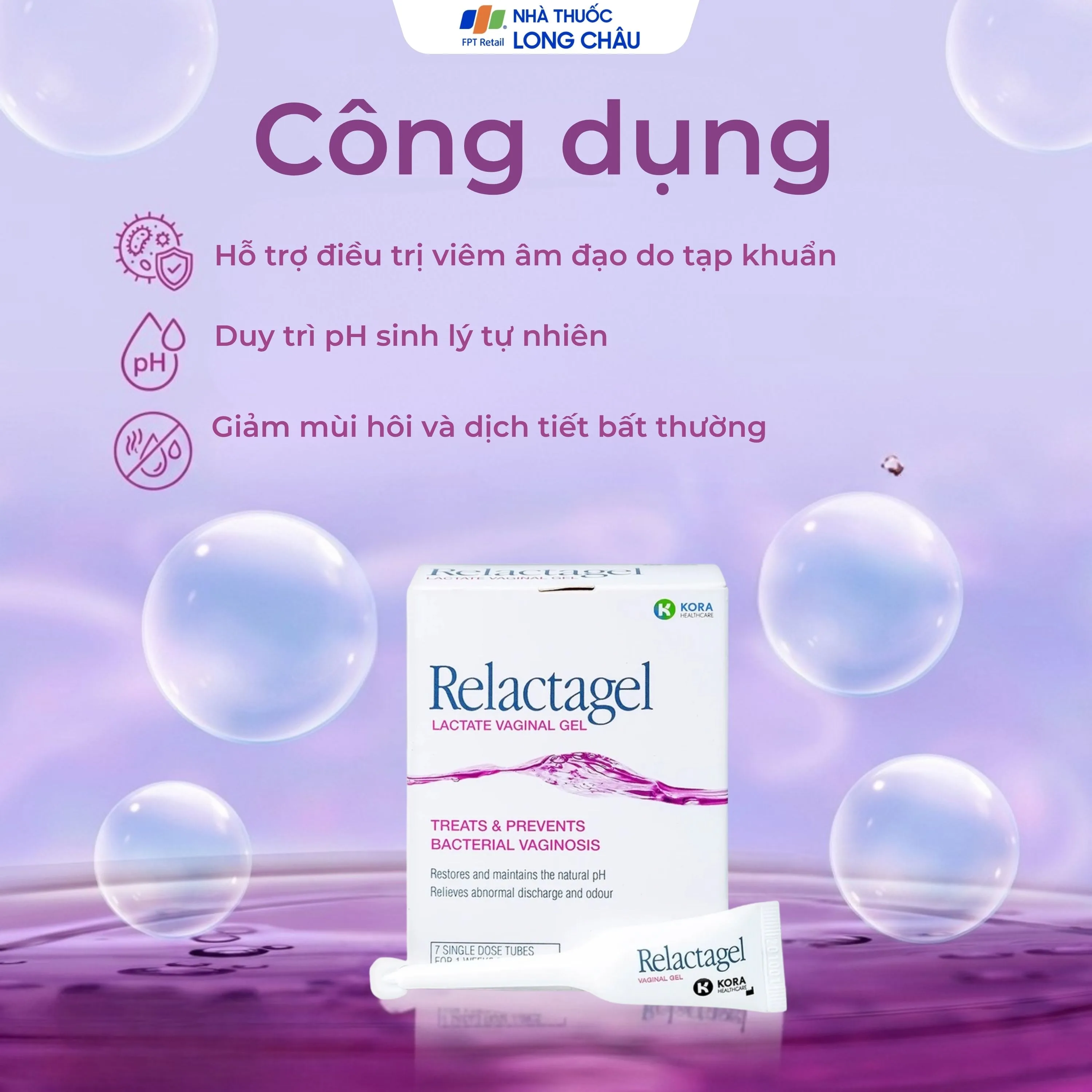 Hình ảnh Gel phụ khoa Relactagel Lactate Vaginal (7 tuýp x 5ml) hỗ trợ điều trị viêm phụ khoa, phòng ngừa tái phát viêm âm đạo