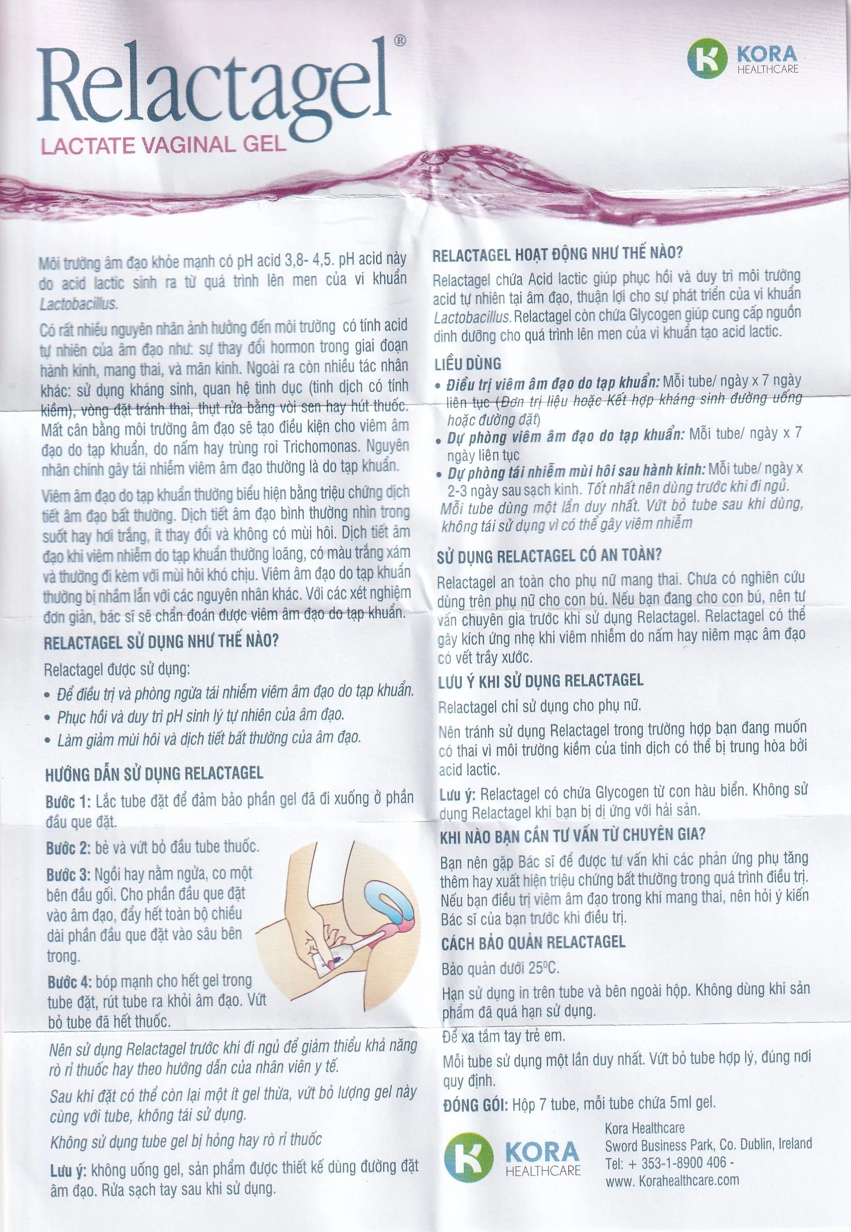 Hình ảnh Gel phụ khoa Relactagel Lactate Vaginal (7 tuýp x 5ml) hỗ trợ điều trị viêm phụ khoa, phòng ngừa tái phát viêm âm đạo