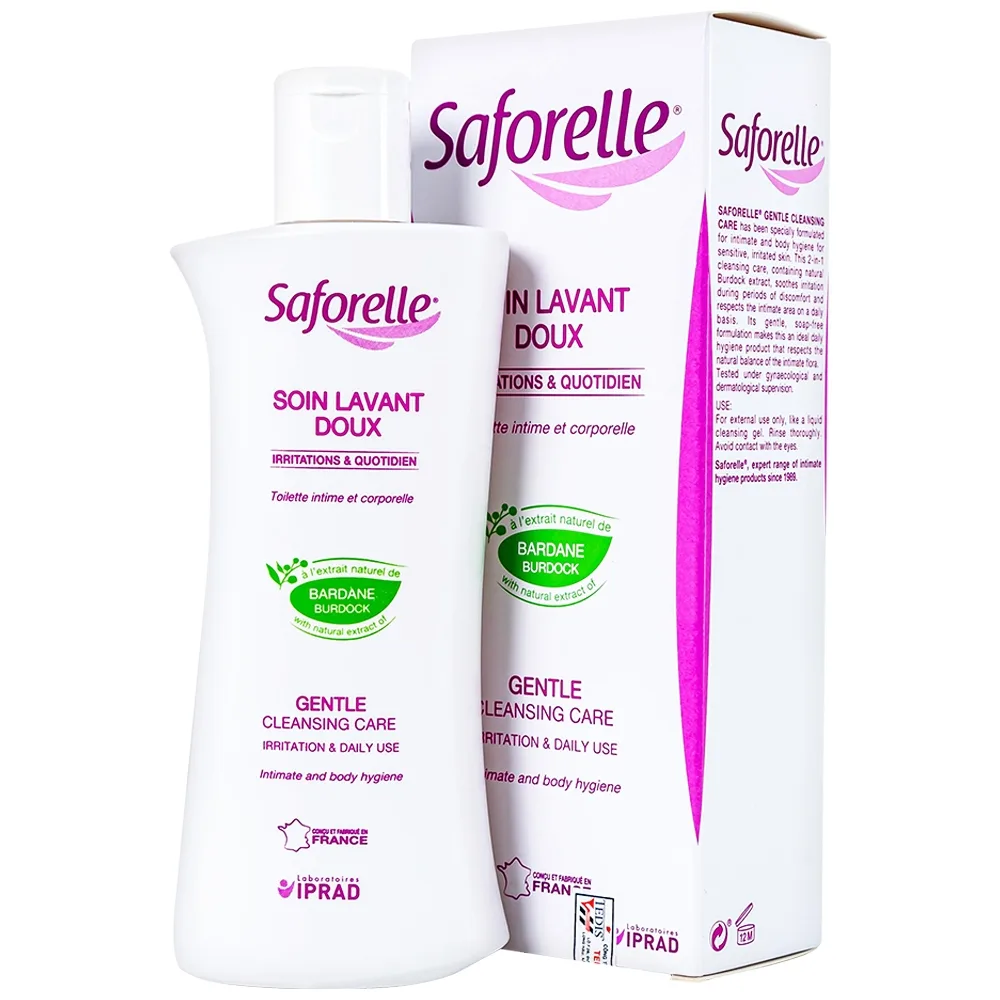 Hình ảnh Gel rửa dịu nhẹ Saforelle Soin Lavant Doux vệ sinh cơ quan sinh dục ngoài và cơ thể cho da nhạy cảm (250ml)