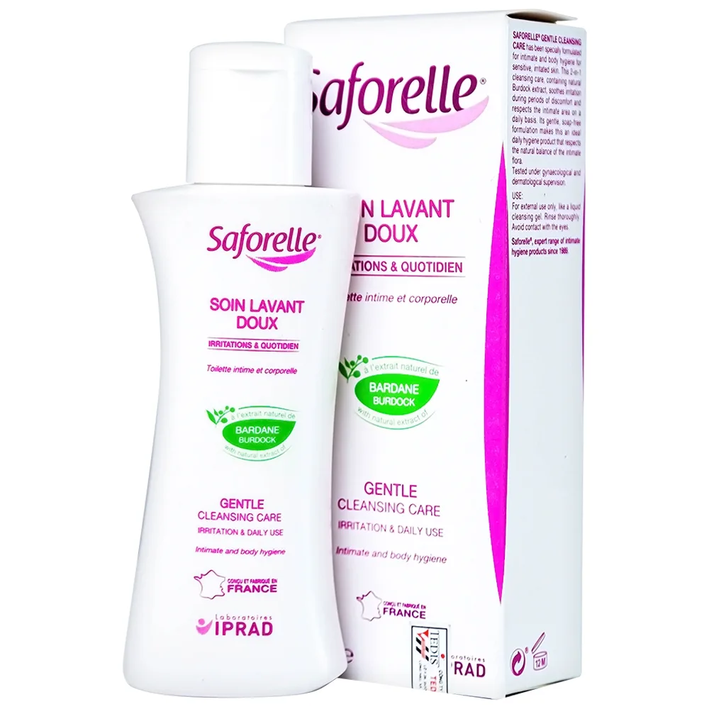 Hình ảnh Gel rửa dịu nhẹ Saforelle Soin Lavant Doux vệ sinh cơ quan sinh dục ngoài và cơ thể cho da nhạy cảm (100ml)