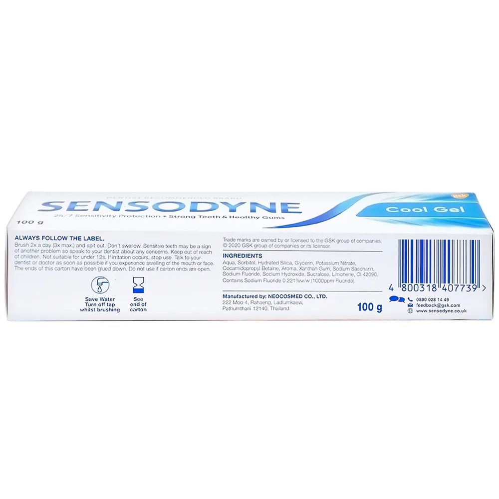 Hình ảnh Kem đánh răng Sensodyne Cool Gel mát lạnh, bảo vệ răng ê buốt mỗi ngày (100g)