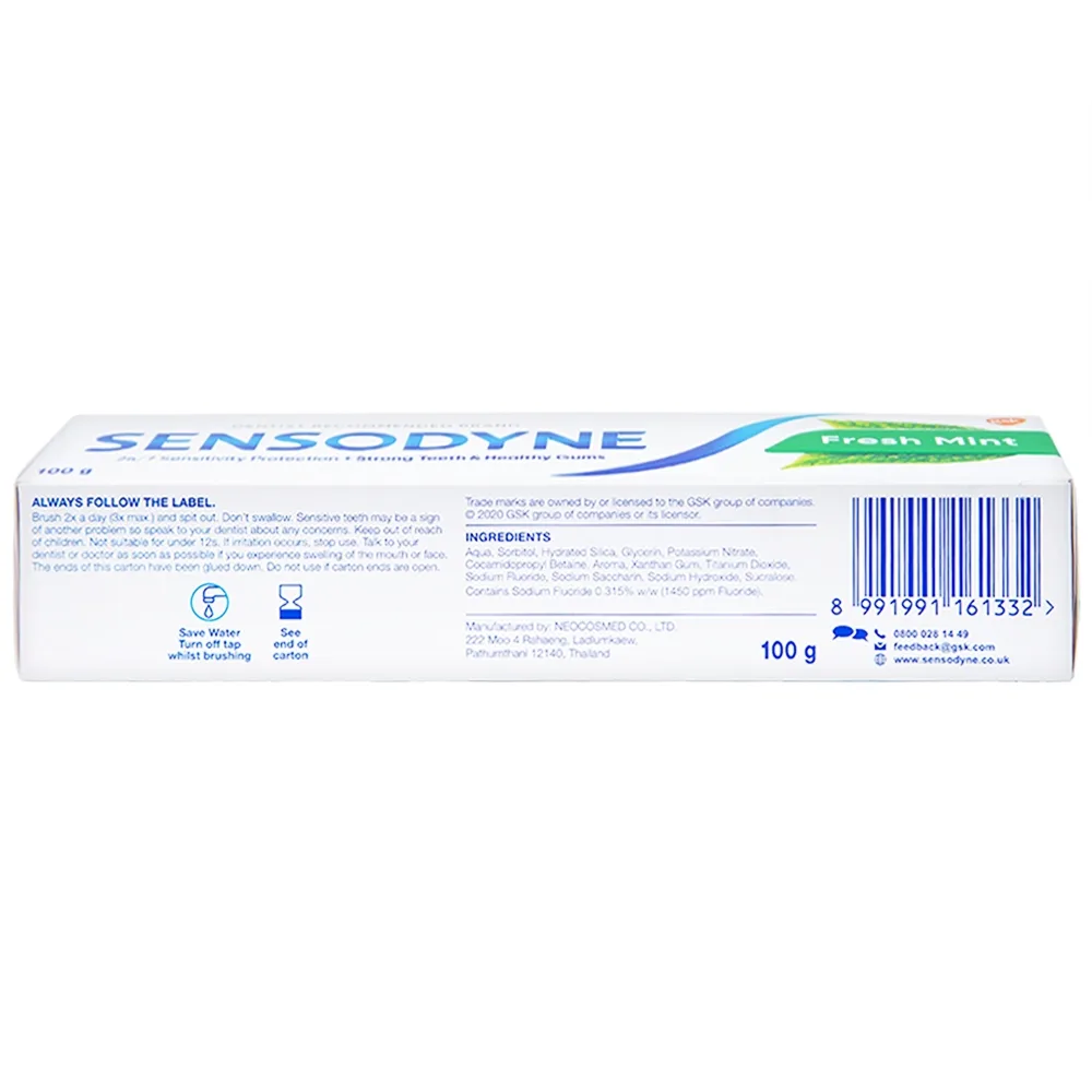 Hình ảnh Kem đánh răng Sensodyne Fresh Mint bạc hà the mát, bảo vệ răng ê buốt mỗi ngày (100g)