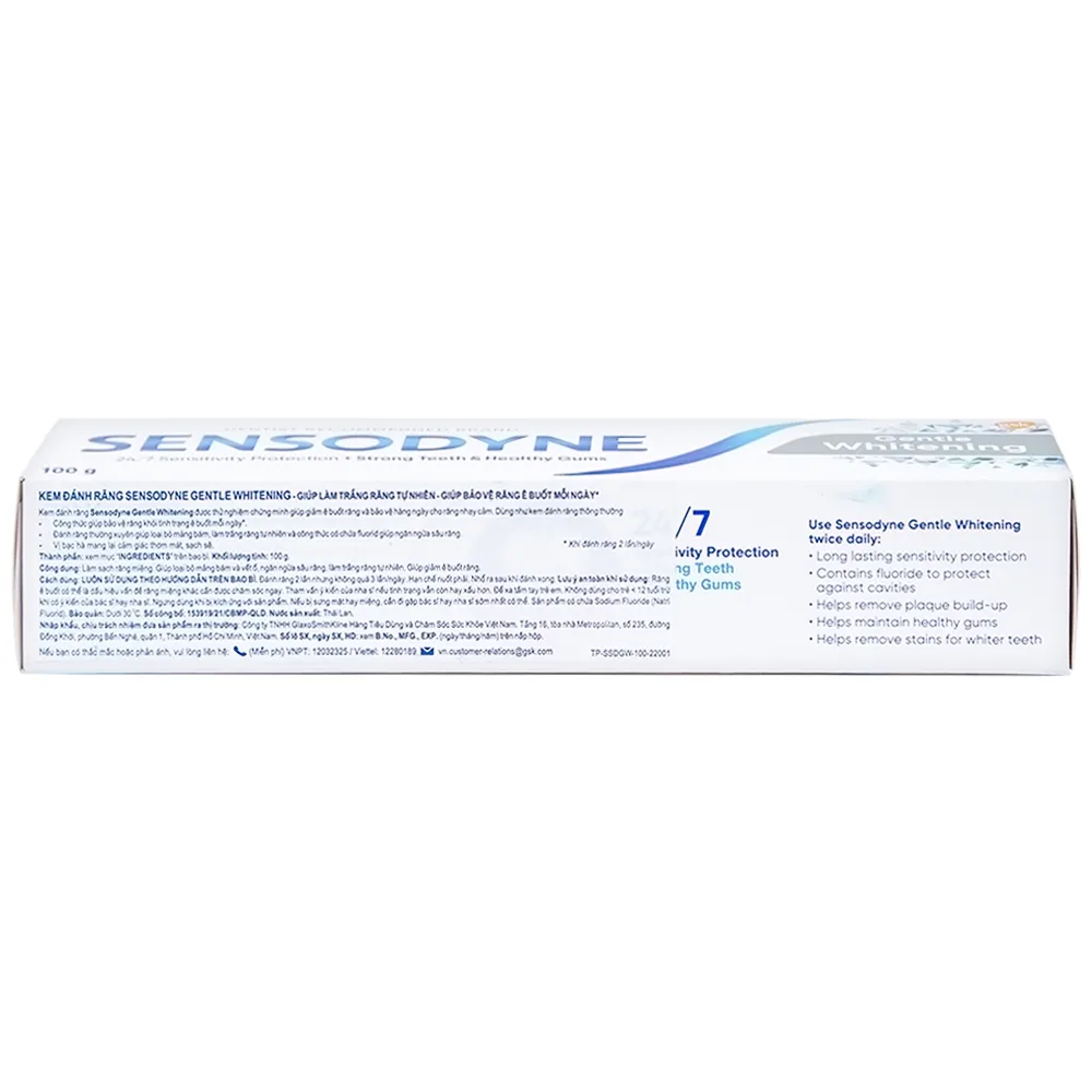 Hình ảnh Kem đánh răng Sensodyne Gentle Whitening làm trắng răng tự nhiên, bảo vệ răng ê buốt mỗi ngày (100g)