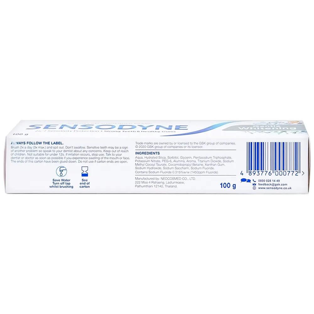 Hình ảnh Kem đánh răng Sensodyne Gentle Whitening làm trắng răng tự nhiên, bảo vệ răng ê buốt mỗi ngày (100g)