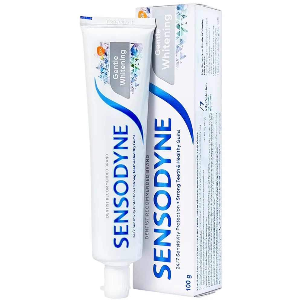 Hình ảnh Kem đánh răng Sensodyne Gentle Whitening làm trắng răng tự nhiên, bảo vệ răng ê buốt mỗi ngày (100g)