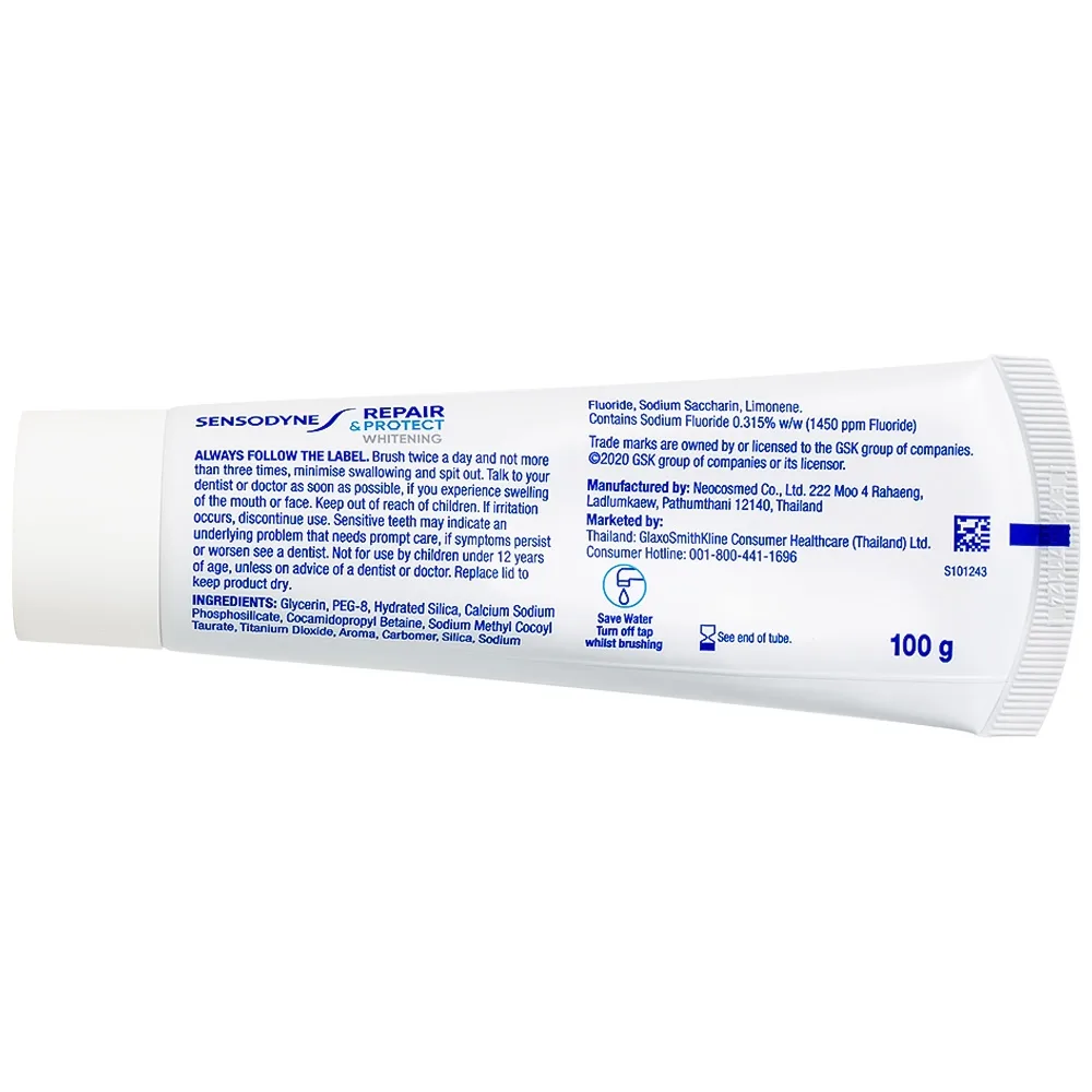 Hình ảnh Kem đánh răng Sensodyne Repair And Protect Deep Repair Whitening giảm ê buốt răng, cơ chế phục hồi sâu (100g)
