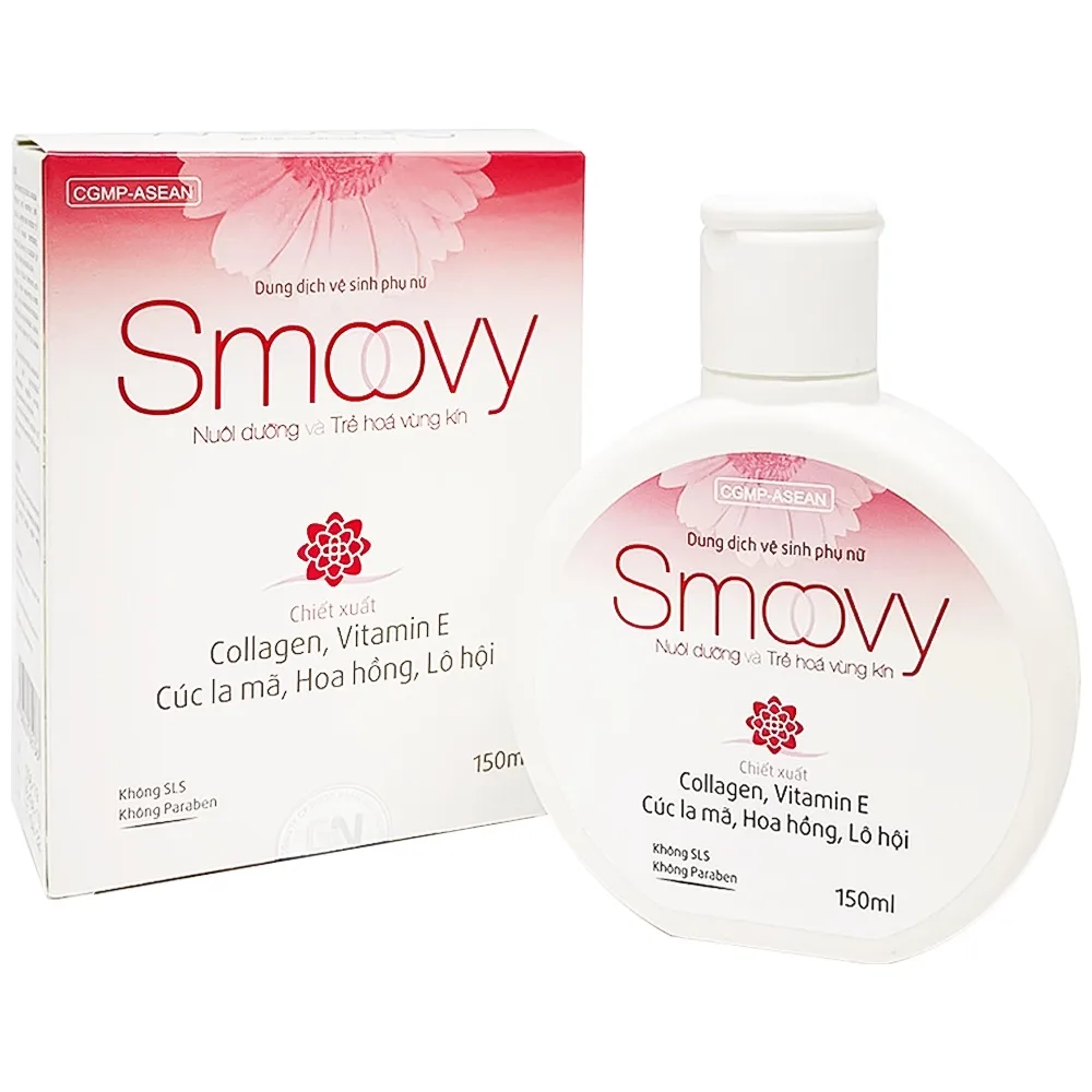 Hình ảnh Dung dịch vệ sinh phụ nữ Smoovy Gia Nguyễn sạch vùng kín, dưỡng da vùng kín sáng hồng se khít (150ml)