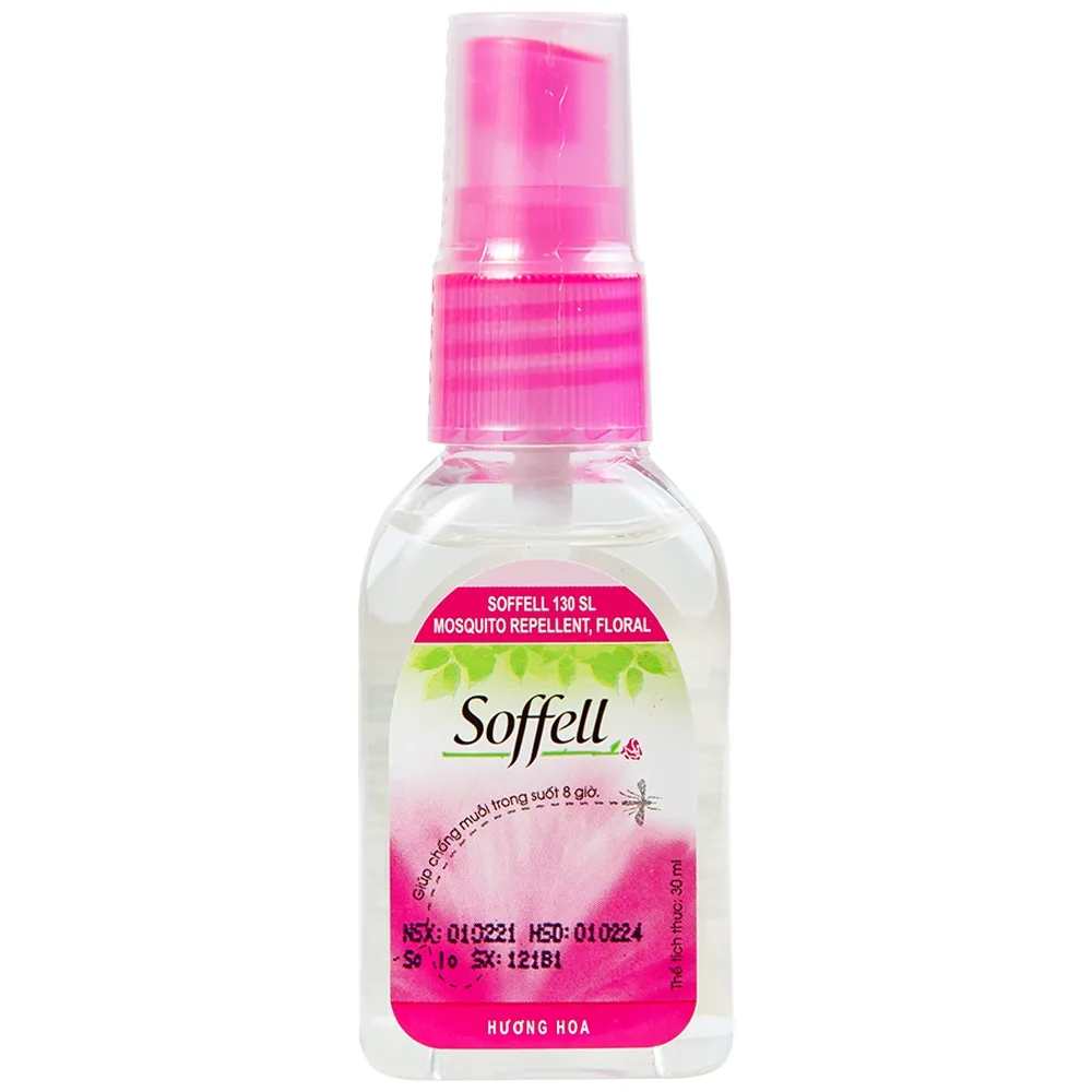 Hình ảnh Xịt xua muỗi Soffell hương hoa giúp chống muỗi trong suốt 8 giờ (30ml)