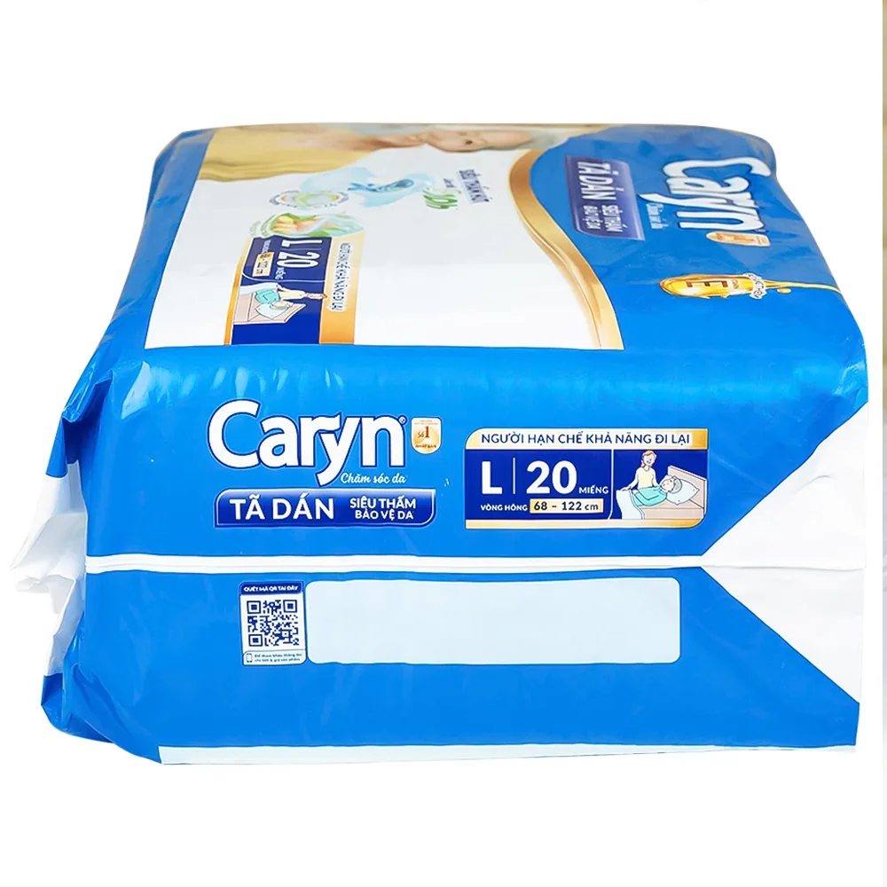 Hình ảnh Tã dán người lớn Caryn siêu thấm size L20, vòng hông 68 x 122cm (20 miếng)