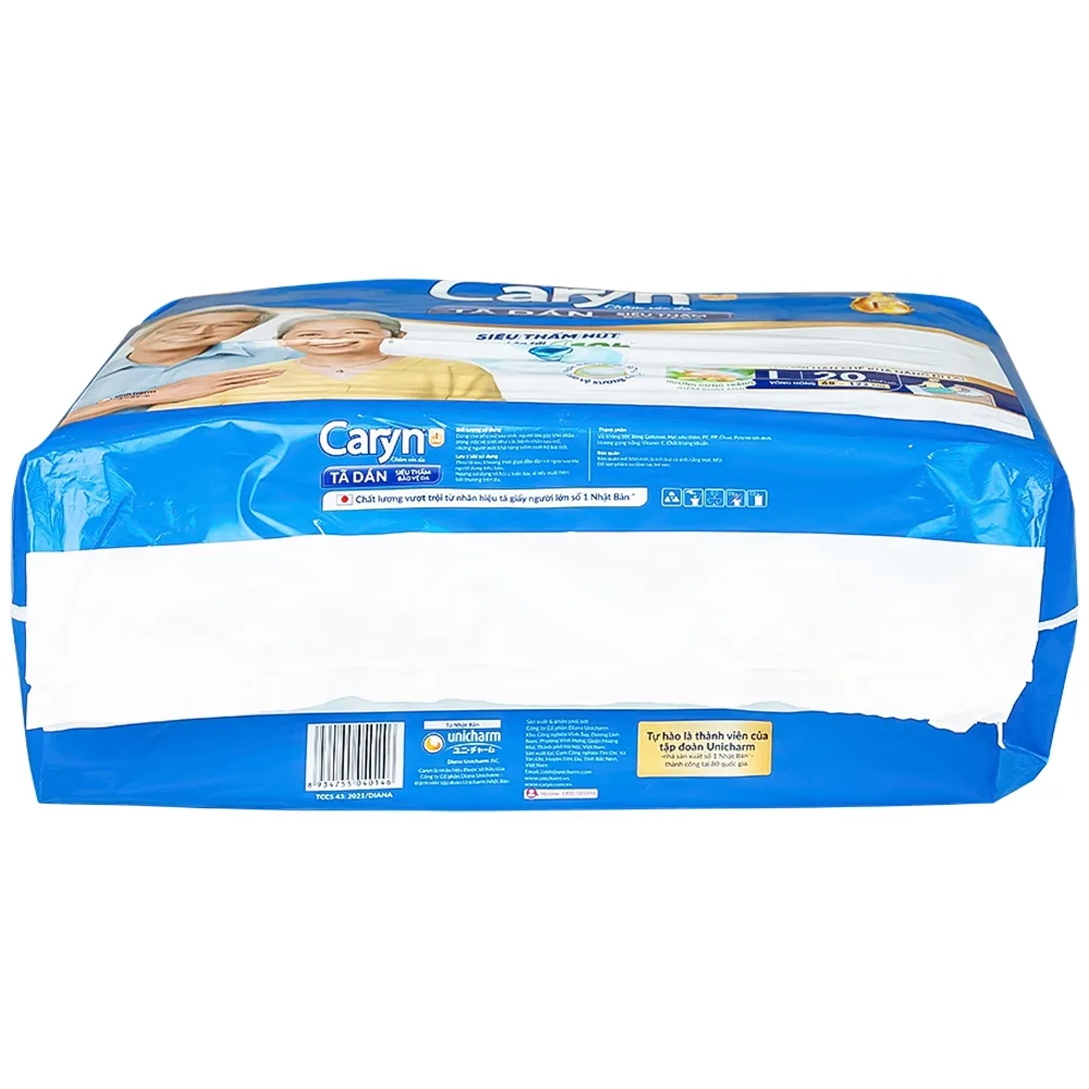Hình ảnh Tã dán người lớn Caryn siêu thấm size L20, vòng hông 68 x 122cm (20 miếng)
