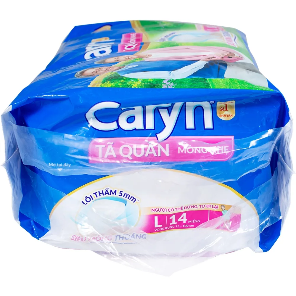 Hình ảnh Tã quần người lớn Caryn mỏng nhẹ size L14 vòng bụng 75 x 100cm (14 miếng)