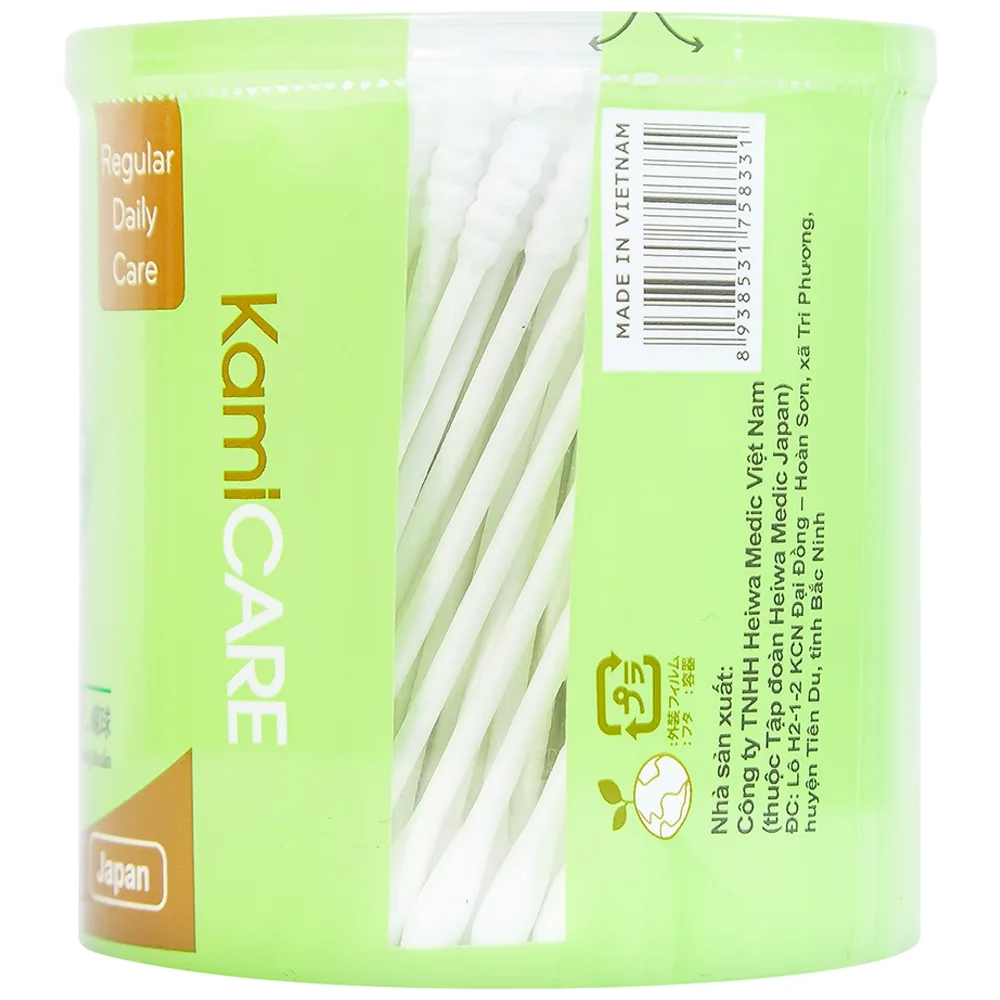 Hình ảnh Tăm bông kháng khuẩn KamiCare vệ sinh tai, mũi (200 que)