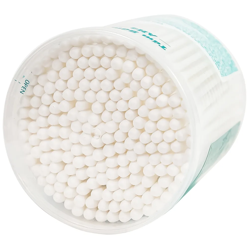 Hình ảnh Tăm bông Niva AH2 Cotton Buds hũ xoay 1 đầu tròn 1 đầu xoắn vệ sinh tai, mũi, vệ sinh cá nhân, vết thương (200 que)