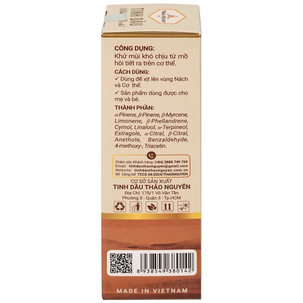Hình ảnh Tinh dầu khử mùi cơ thể Thảo Nguyên giúp cân bằng độ ẩm cho da (50ml)