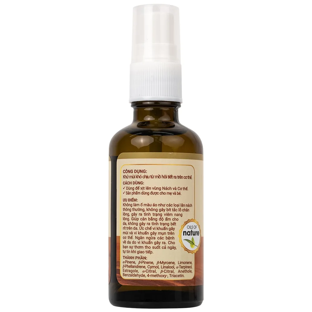 Hình ảnh Tinh dầu khử mùi cơ thể Thảo Nguyên giúp cân bằng độ ẩm cho da (50ml)