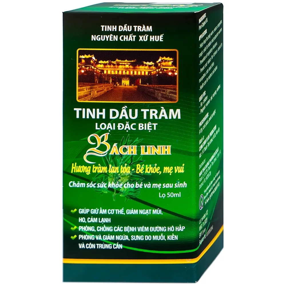 Hình ảnh Tinh dầu tràm Bách Linh giữ ấm cơ thể, giảm ngạt mũi, ho, cảm lạnh (50ml)