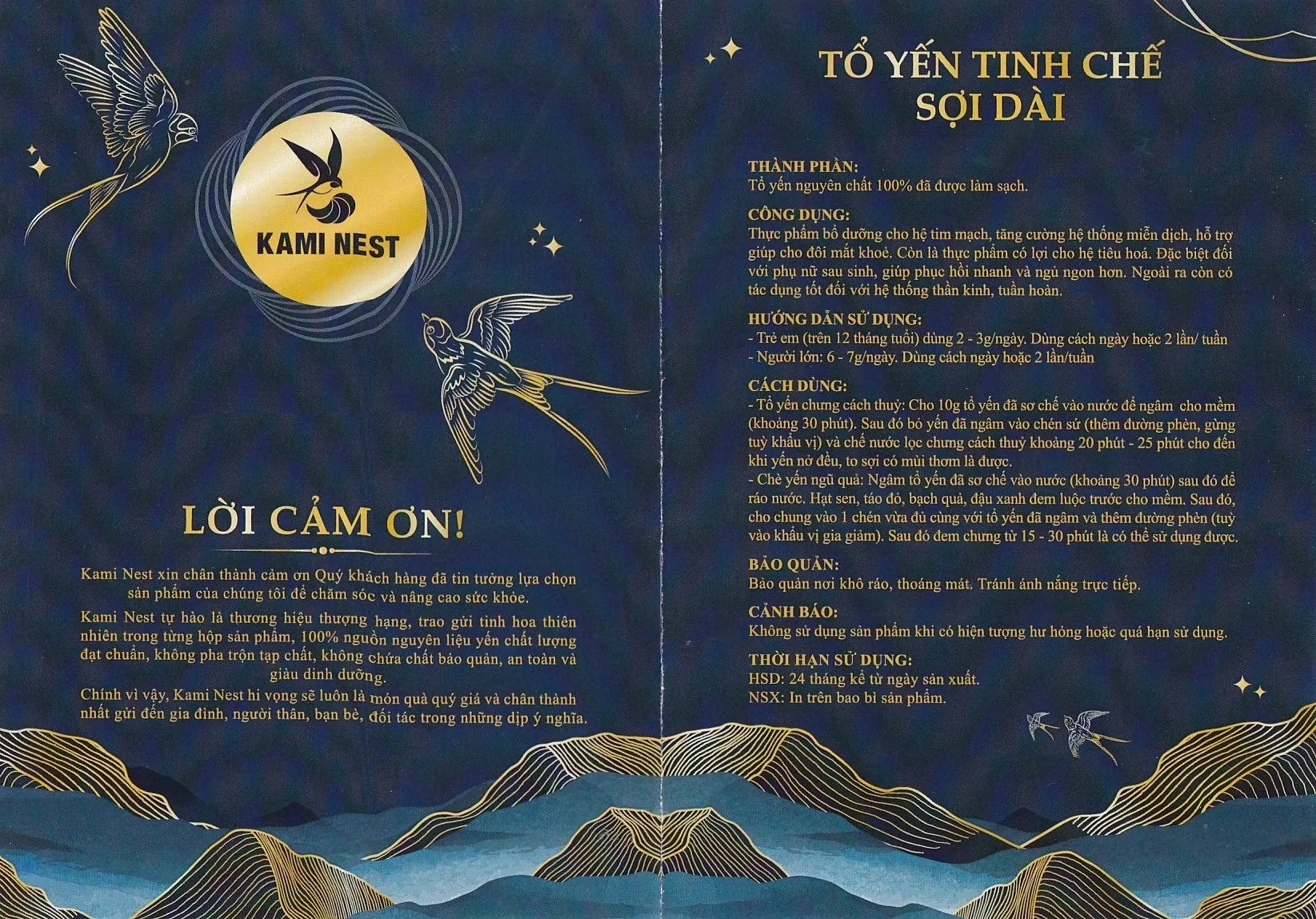 Hình ảnh Tổ yến tinh chế sợi dài Kami Nest bổ dưỡng cho hệ tim mạch, tăng cường hệ thống miễn dịch (50g)