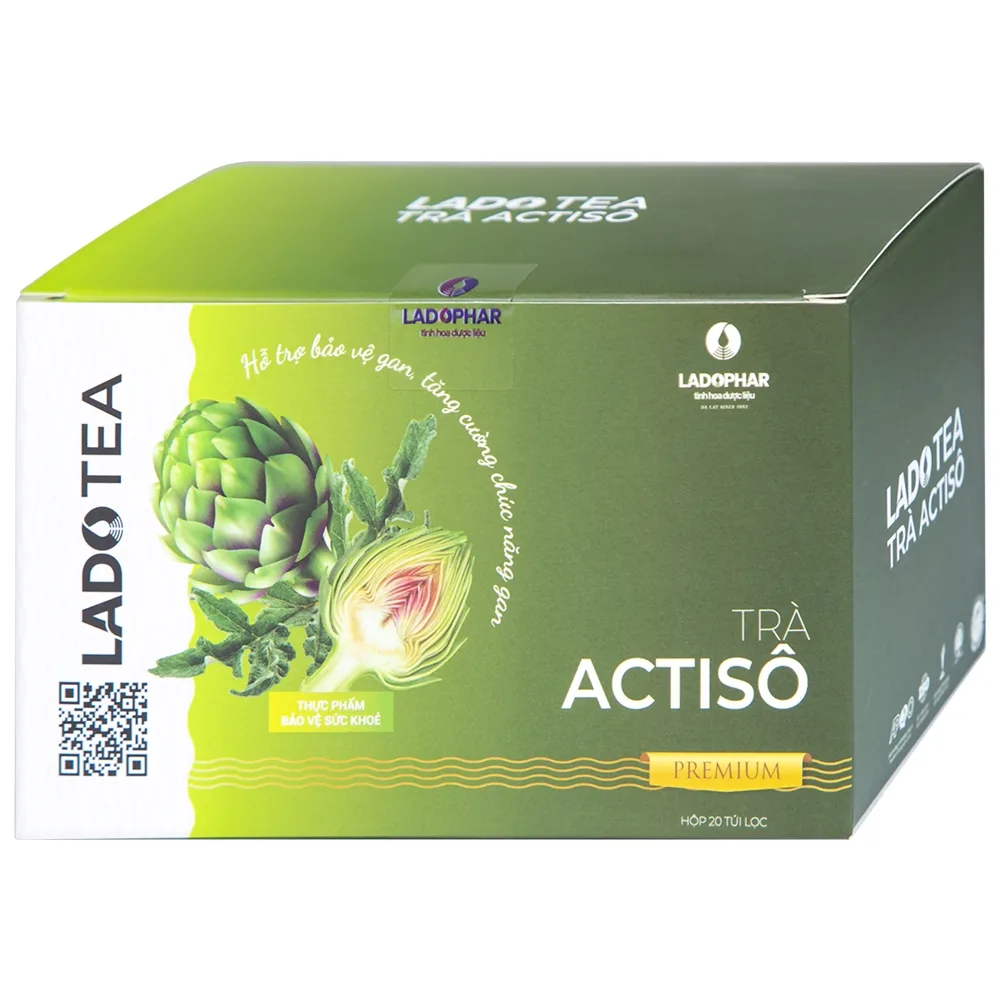 Hình ảnh Trà Actisô Premium Ladophar hỗ trợ bảo vệ gan, tăng cường chức năng gan (20 túi x 2g)