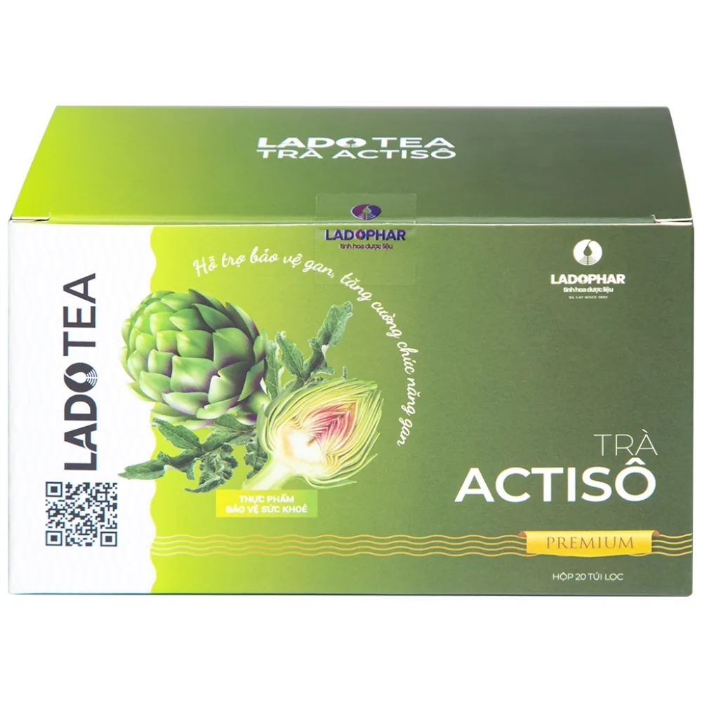Hình ảnh Trà Actisô Premium Ladophar hỗ trợ bảo vệ gan, tăng cường chức năng gan (20 túi x 2g)