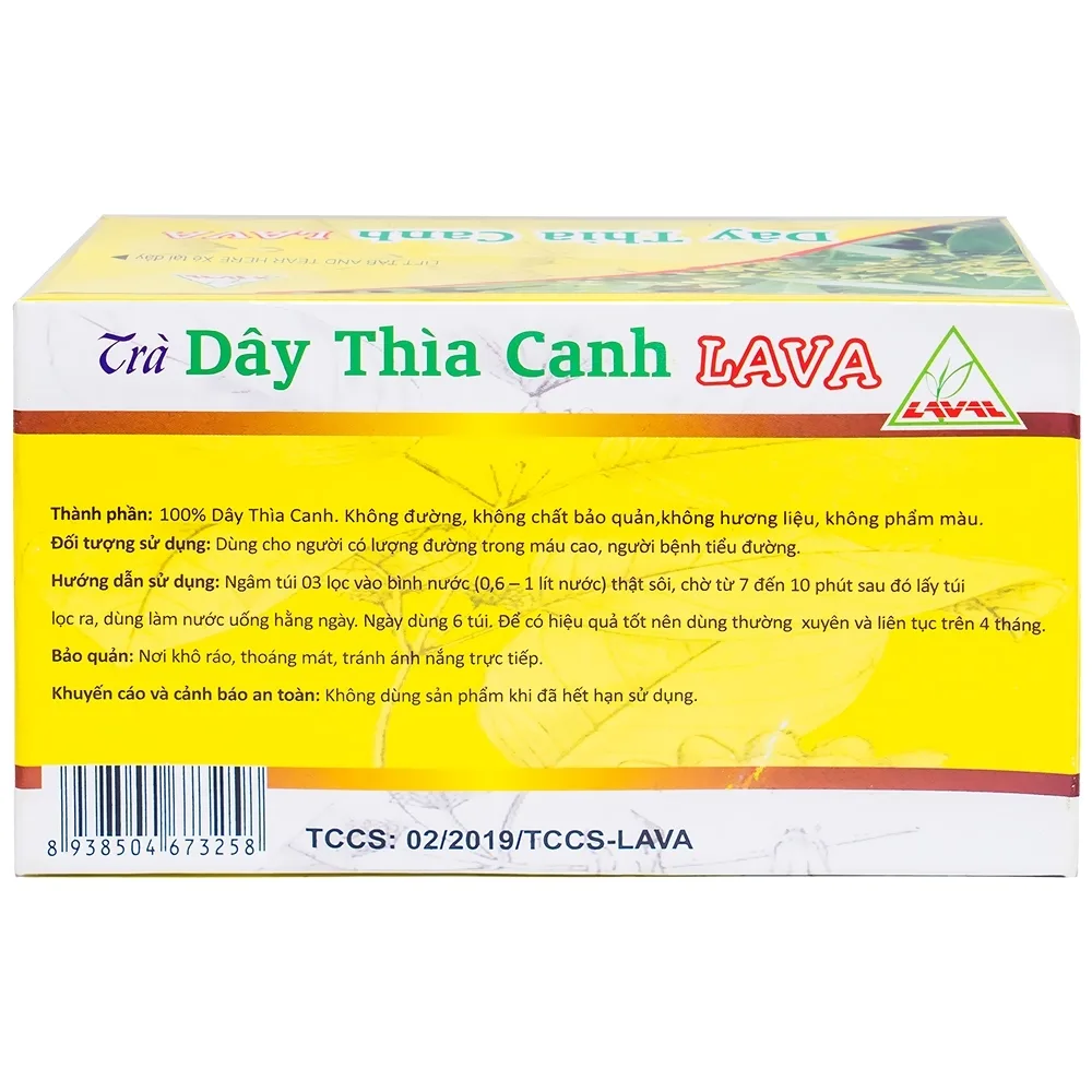 Hình ảnh Trà túi lọc Dây Thìa Canh Lava dùng cho người bệnh tiểu đường (5g x 30 túi‎)