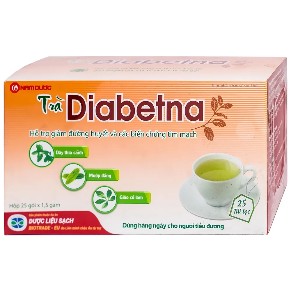 Hình ảnh Trà Diabetna hỗ trợ giảm đường huyết và các biến chứng tim mạch dùng cho người tiểu đường (25 gói x 1,5g)