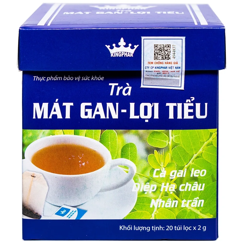 Hình ảnh Trà Mát Gan Lợi Tiểu Kingphar tăng cường chức năng gan (20 túi x 2g)