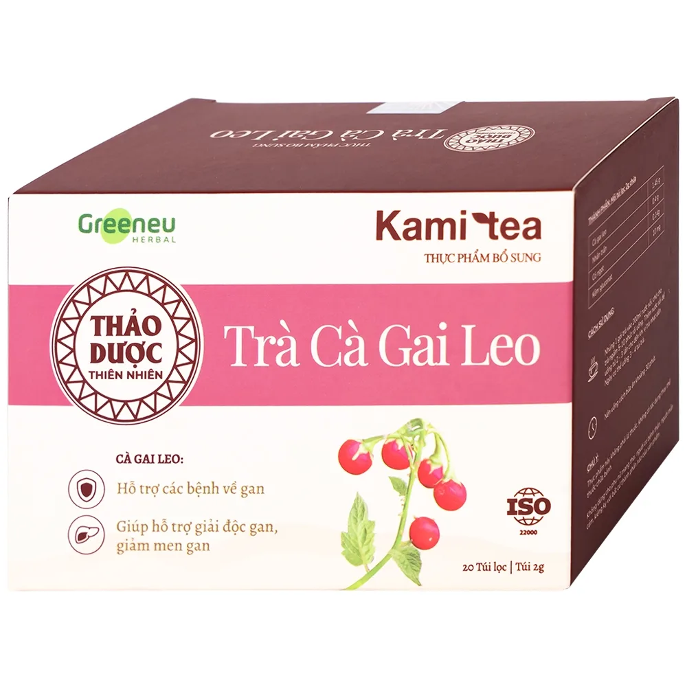 Hình ảnh Trà Cà Gai Leo Kami tea hỗ trợ các bệnh về gan, giải độc gan, giảm men gan (20 túi)