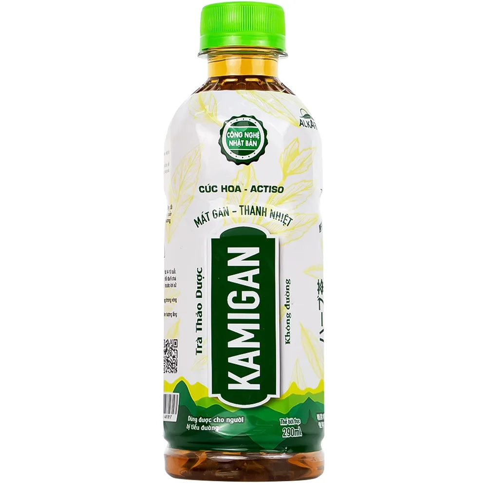Hình ảnh Trà thảo dược Kamigan không đường 290ml thanh nhiệt, lợi tiểu, mát gan