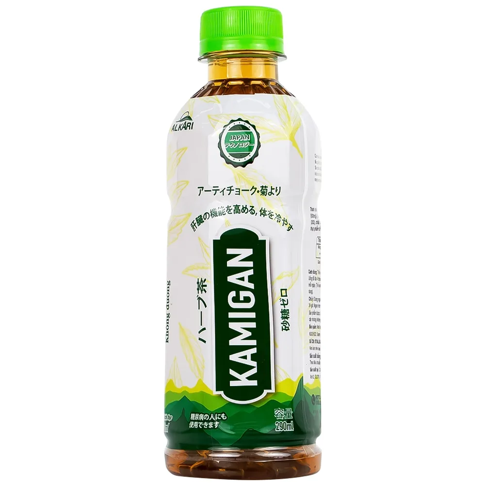 Hình ảnh Trà thảo dược Kamigan không đường 290ml thanh nhiệt, lợi tiểu, mát gan