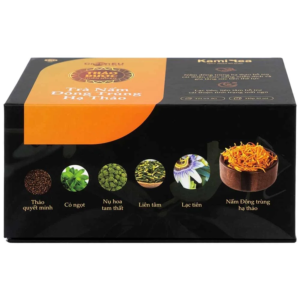 Hình ảnh Trà Thảo Dược Nấm Đông Trùng Hạ Thảo Kami Tea 2g hỗ trợ cải thiện chức năng miễn dịch (20 túi)